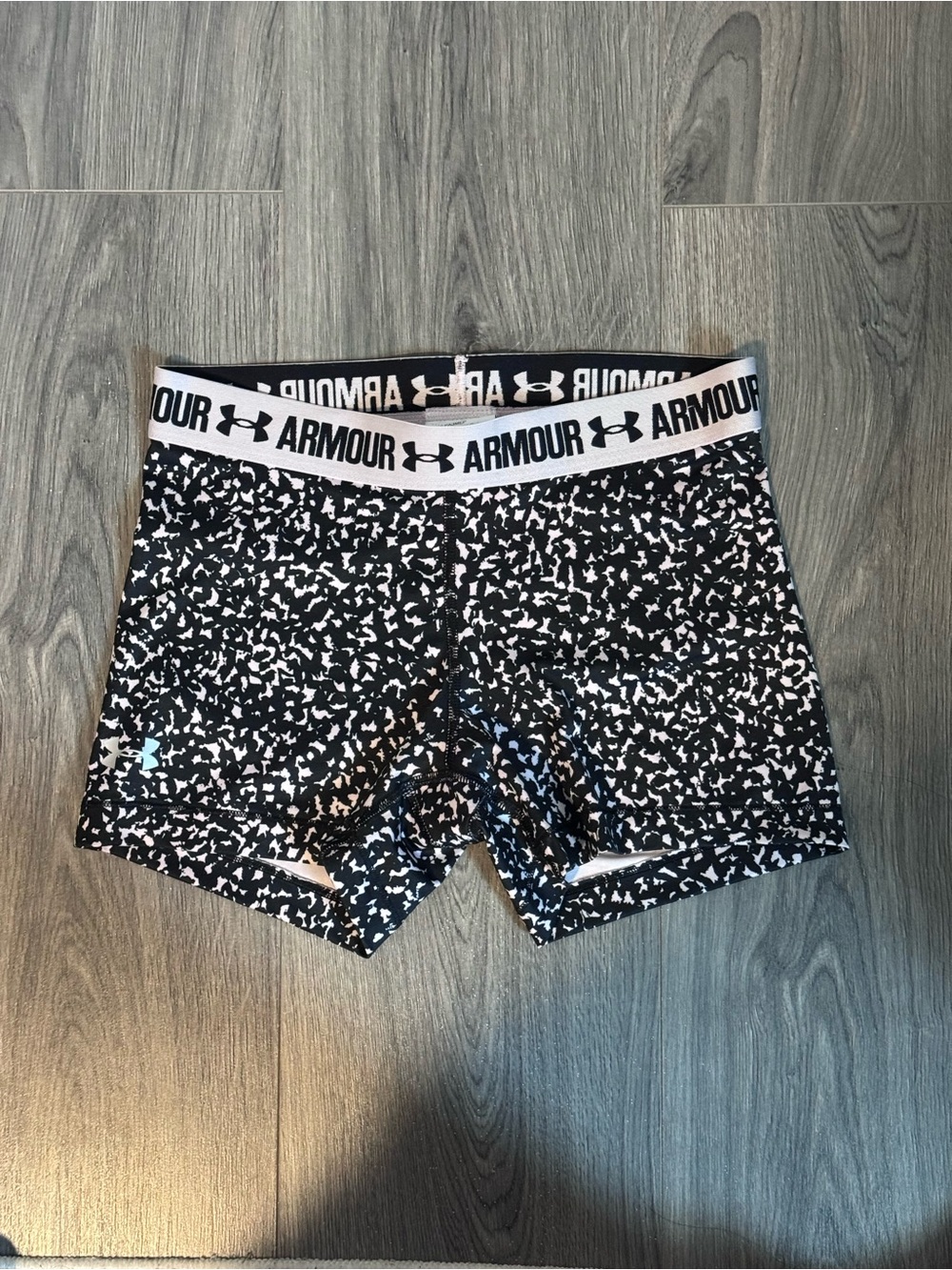 Under Armour Black & White Speckled Workout Shorts